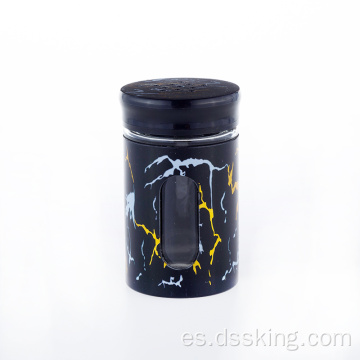 botella de vidrio de plástico lidan negro para botella de condimento de jarra de especias de cocina